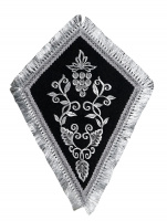 Плат под крест, виноград вышивка, бахрома черный 30/42