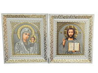 Вседержитель Казанская  белая рамка (багет) 22/25 см