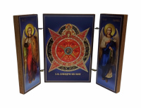 Складень "Всевидящее око" (Арх. Михаил и Гавриил)  ↕8.5см ↔6см  ДСП Литография