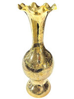 Ваза латунь Греция (рельефная, фигурная сверху) 35см