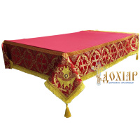 Скатерть комбинированная парча Т (красное золото) 175/175 см