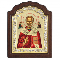 Николай Чудотворец ↕22см ↔17см МДФ Шелкография (гальваника)