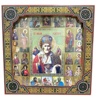Николай Чудотворец  (багетная рамка, подарочная коробка) 26/26см