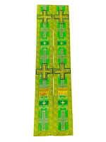 Орар парча Т (зеленый с золотом) 10/300 см.