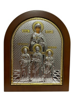 Вера, Надежда, Любовь и мать их София (шелкография, гальваника) 15/18 см