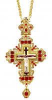 Крест наперстный с украшением и цепью (красный) №7