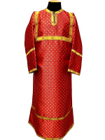Стихарь детский,парча Т  красный (мелкий крест) 110см