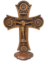 Крест на подставке  напрестольный (фигурный), дерево 28/38 см