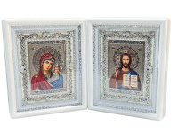 Вседержитель Казанская №35 (ажурная) белая рамка 22/28см