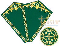 Комплект платы под крест и лампаду (зеленый с золотом) 30/42