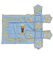 Покровцы + воздух,  парча (вышивка, икона Покрова) 1л