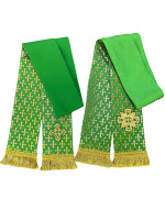 Закладка для Евангелия парча Т, зеленый с золотом 10/140