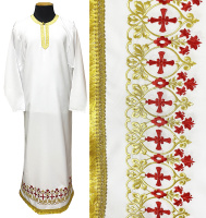 Подризник габардин с вышивкой (крестик в цветах) 54\150