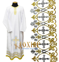 Подризник габардин с вышивкой (крестик в цветах) 50/150