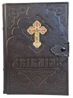 Библия Подарочная укр. язык /оклад кожа с крестом  (43110)