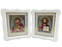 Пара СПАСИТЕЛЬ И ВЛАДИМИРСКАЯ БОЖЬЯ МАТЕРЬ (фигурная) 25/28
