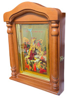 Киот деревянный с колоннами ↨47↔35см (литография 20/30)