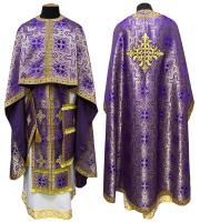 Облачения греческого покроя парча Т (фиолетовое-золото) 56/145