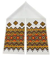 Рушник на крест коричневый орнамент 23/120см