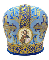 Митра парча (голубая с золотом) 56 р