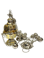 КАДИЛО требное ↕50,5см ↑15,5см ↔6,5см Латунь Никель Греция (487GN)