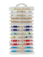 Браслет плетеный с крестиком (цветной)