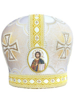Митра иерейская  парча (белое с золотом) 58р