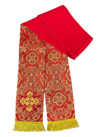 Закладка для Евангелия парча Т, красный с золотом 12/140