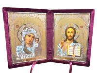 Вседержитель Казанская  20/26 см бархат, cъeмный  Б-1724-ВМ