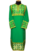 Стихарь комбинированный габардин + парча (зеленый) 130 см