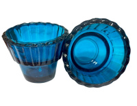 Стакан для лампад стекло СИНИЙ КРАШЕННЫЙ ↔8.5см 7см ⌀4,5см