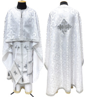 Облачения греческого покроя парча Т (белое-серебро) 56/145
