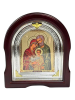 Святое Семейство темная рамка (арка) 25/28 см