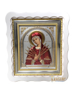 Икона Пресвятой Богородицы "Семистрельная" (конгрефф 3D) 23/26 см