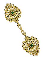 Застежка пришивная для священной одежды (зеленые камешки)