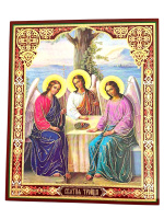 Литография иконы св. ТРОИЦА СТАРОЗАВЕТНАЯ 20/24 см