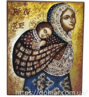 Икона Колыбель Богородицы (Несна в платке) 12/16см
