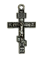 Крестик НАТЕЛЬНЫЙ  (прямой, серебристый) 1/2,5 см