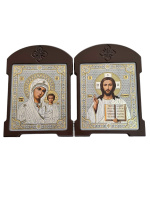 Икона-складень двойник Вседержитель Казанская (мдф) 18/24см