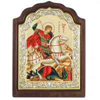 Георгий Победоносец ↕33см ↔25см МДФ Шелкография (гальваника)