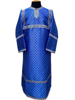 Стихарь детский, парчаТ (мелкий крест) синий 140 см