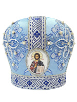 Митра парча (голубое серебро, бусинки) 57,5р