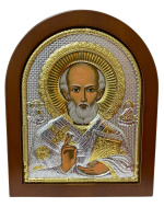 Николай Чудотворец  (шелкография, гальваника)15/18 см
