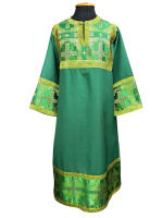 Стихарь комбинированный габардин + парча (зеленый) 110 см
