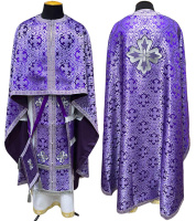Облачения греческого покроя парча Т (фиолетовое-серебро) 54/145