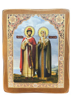 Пётр и Феврония (печать на холсте) 12/15 см