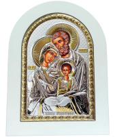 Серебряная икона Святое Семейство 20/26см