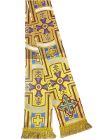 Закладка для Евангелия  парча (желтая с бордо) 12/140 см