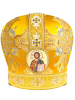 Митра парча Греция (желтая, стразы) 58,5р