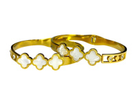 Браслет "Клевер" белая вставка